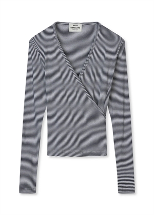 Susi stripe ls bluse Black/Vanilla Ice Mads Nørgaard 